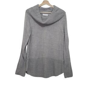 Calvin Klein | Slouchy Cowl Neck Mixed Knit Minibell Sleeve Sweater